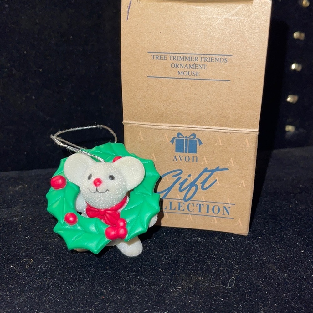 Avon Vintage Collectible “Tree Trimmer Friends Ornament Mouse”